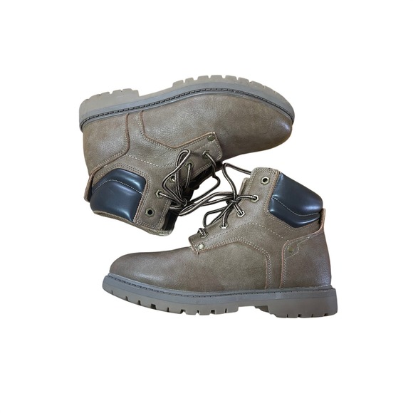 Eddie Bauer Other - Eddie Bauer Hason Brown Faux Leather Lace Up Ankle Work Boots‎ Mens 4M 39828